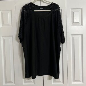 BloomChic Black Lace Sleeve Blouse